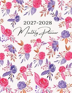 2027-2028 Monthly Planner: 2 Year Calendar 8.5 x 11 Large Size | from JANUARY to DECEMBER 24 Month Organizer Schedule | with Holiday Reminders