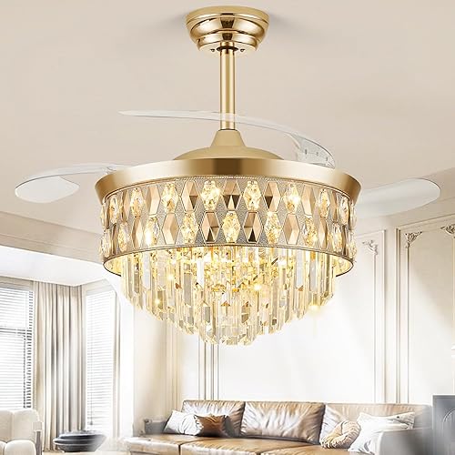 Miniatura 17 de Ventilador de techo de araña de 42 pulgadas con luces, ventilador retráctil con control remoto y aplicación, ventilador de techo de araña