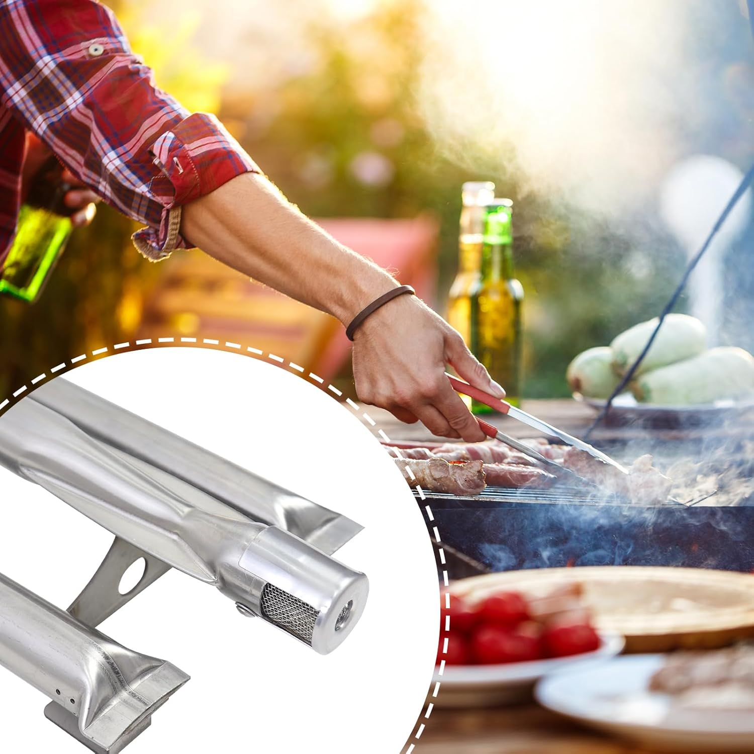 Kalomo Grill Burners Radiant Tray Ceramic Rods for DCS Grill 27DBQR, DCS 36 BGB36-BQARL, DCS 48 BGB48-BQARL, DCS 30 BGB30-BQR-L, 18" Stainless Steel Heat Plates Shield Cook Grill Replacement Parts