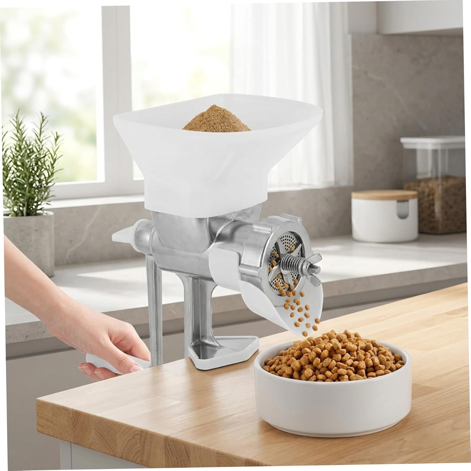 Pellet Machine, Feed Pellet Machine, Efficient 2.5mm Maker with Upgraded Dual Blades, Home Use Animal Feed Granulator for Birds, Rabbits, Cats & Dogs, Maker