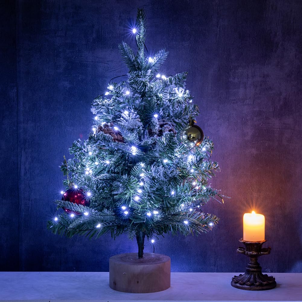 Catena Luminosa 200 metri 2000 LED Filo di Rame Verde Bianco Freddo, Impermeabile per Interni/Esterni con Telecomando 8 Modalità per Albero di Natale, Patio, Giardino, Cortile