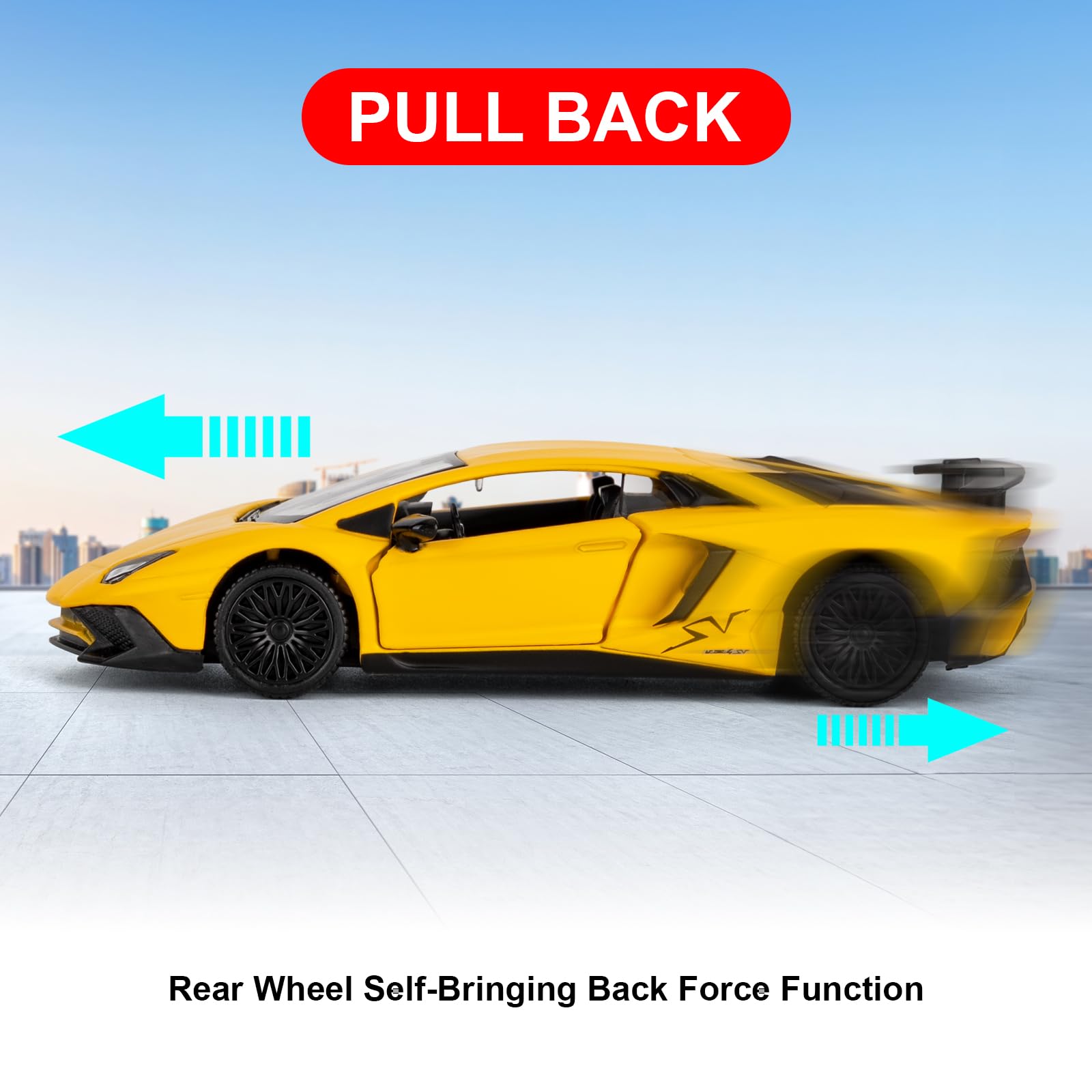 Lamborghini 2018 Aventador LP770-4 SVJ bleu 1:32 – voiture miniature en métal moulé pour exposition – STK Model Car