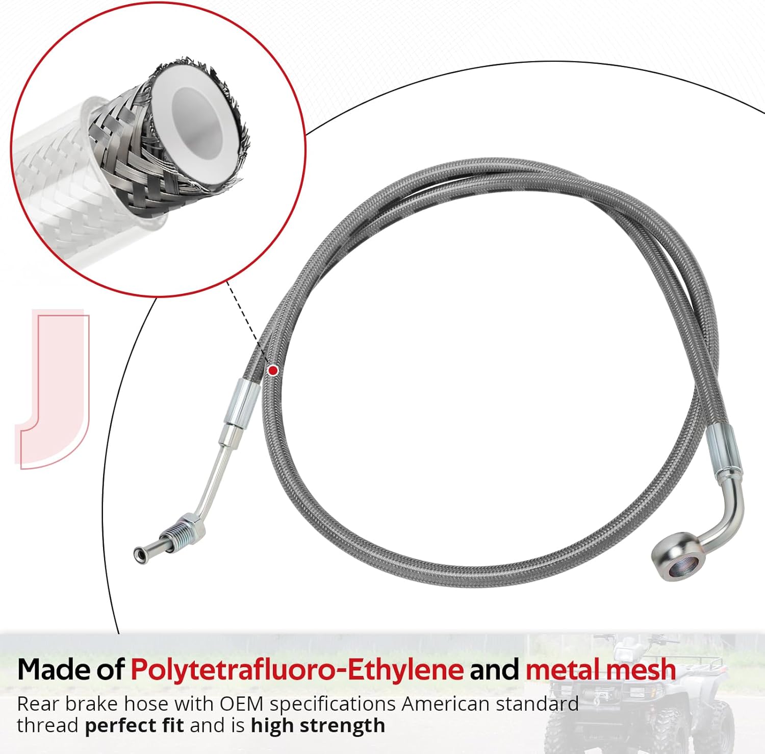 1910690 1911075 1910301 Rear Brake Caliper & Master Cylinder & Hose Line Compatible with Polaris Sportsman 500 2003-2009 Sportsman 400 2003-2005 Sportsman 450 2006-2007
