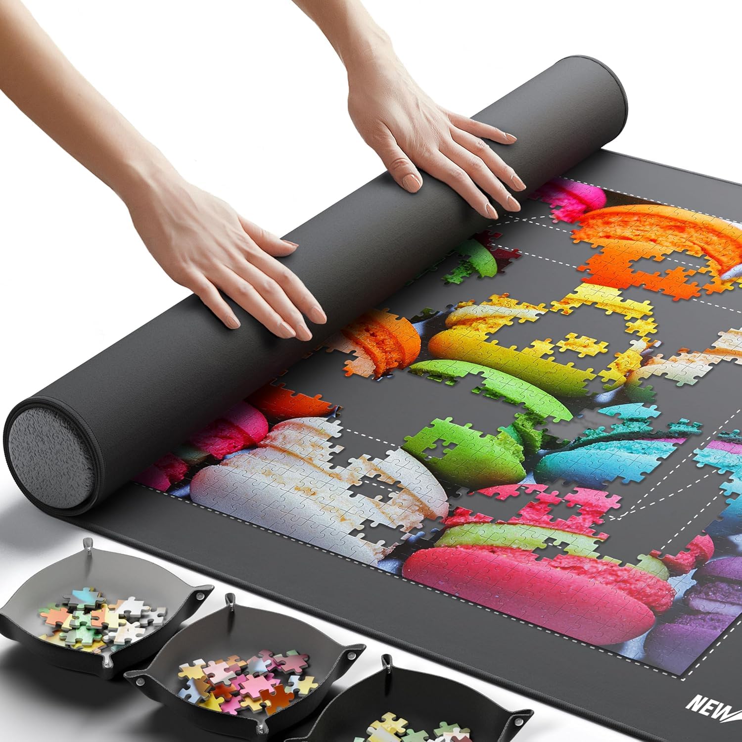 Newverest Jigsaw Puzzle Mat Roll Up, 1,000 pieces