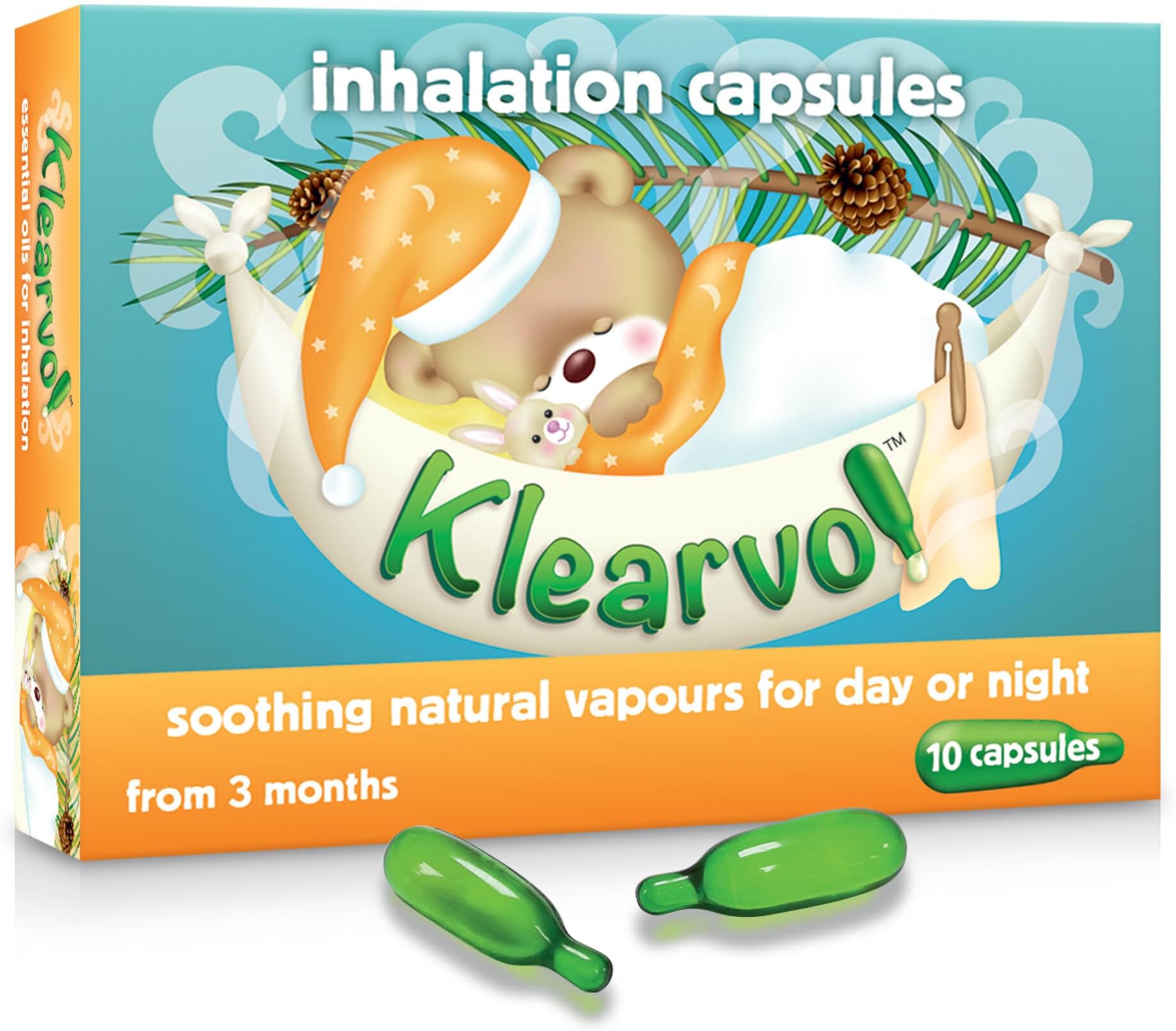 Essential Oils Inhalation Capsules 10 Capsules (Pack of 1) โ Natural Vapour Blend for Clear Breathing and Comfort โ Eucalyptus, Pine & Menthol Oils - Suitable for Children of 3+ Months