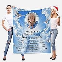 Vista 44 de Custom Memorial Blankets with Photo to Your Loved One's Memory, Memory Lane in Loving Memory Photo Blanket to Remind You of Your Beloved Ones 40x50