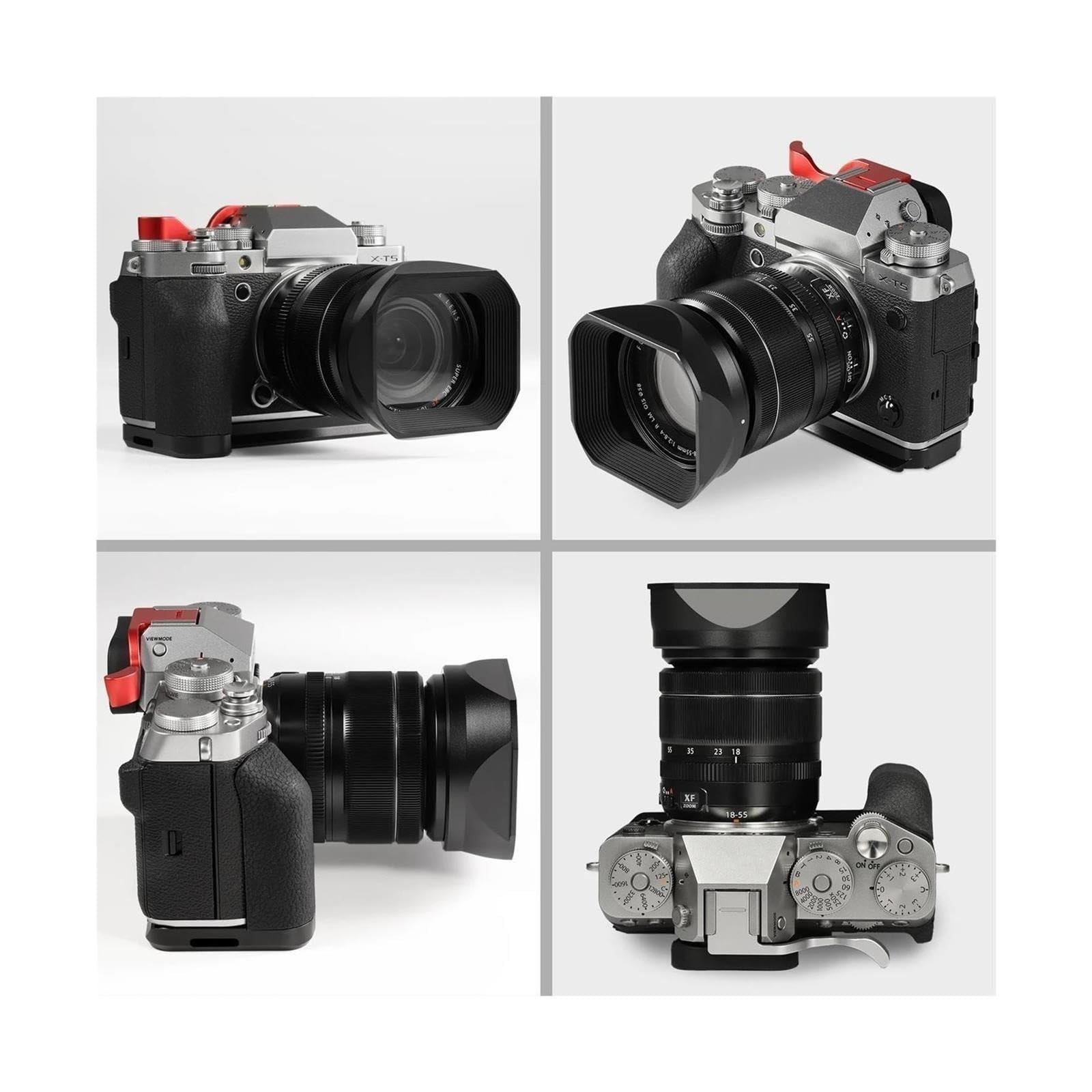 Pare-Soleil carré en métal, Compatible avec Fujifilm, Objectif XF 18-55mm F2.8-4.0 R LM OIS et XF 14mm F2.8 R avec Capuchon de Capot