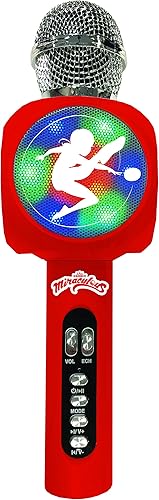 Miniatura 2 de Lexibook Micrófono inalámbrico milagroso con altavoz y luces, Bluetooth, función de cambio de voz, efectos de luz, puerto micro SD, USB, platarojo,