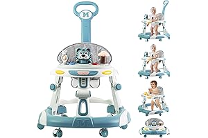 Baby Walker for 8-Month-Olds: 4-in-1 Foldable Walker with Toys