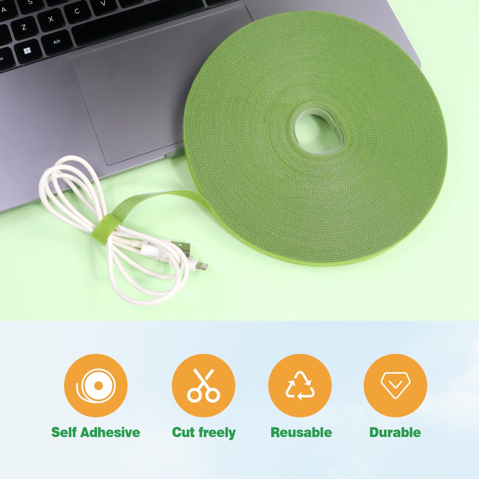 Fascette Per Piante In Velcro 25m - Verde, 10mm, Riutilizzabili, Per Legare Viti, Pomodori, Fiori - Foto 4