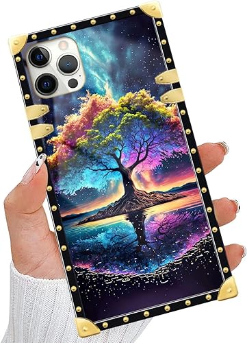 Miniatura 6 de DAIZAG Funda compatible con iPhone 13 Pro Max Life Tree Energy Phone Case Golden Square a prueba de golpes, funda de regalo para iPhone 13 Pro Max