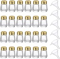 Vista 14 de 12 Piezas Mini Saleros y Pimenteros en Forma de Cubo a Granel 0.5 oz Pequeños Agitadores de Especias de Vidrio Cubo con Mini Embudos de Plástico