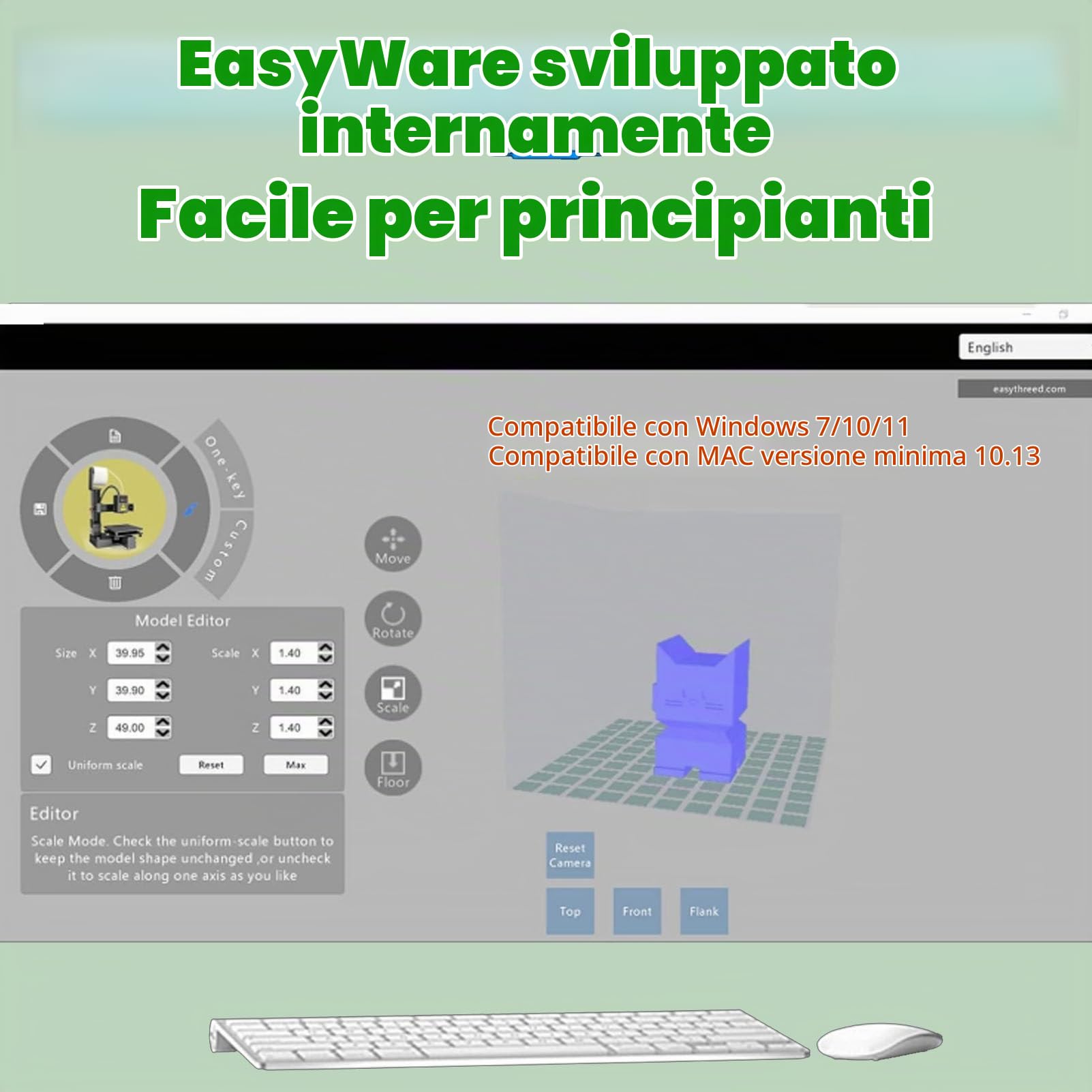 Stampante 3D FDM per Principianti, Facile da Usare E Silenziosa con Piano di Stampa Rimovibile, Dimensioni di Costruzione 100x100x100 mm per Uso Domestico, Didattico E per Bambini Black