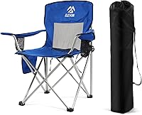 Vista 17 de Silla de camping Elevon, silla plegable portátil al aire libre con brazos, soporte para tazas y bolsa de transporte