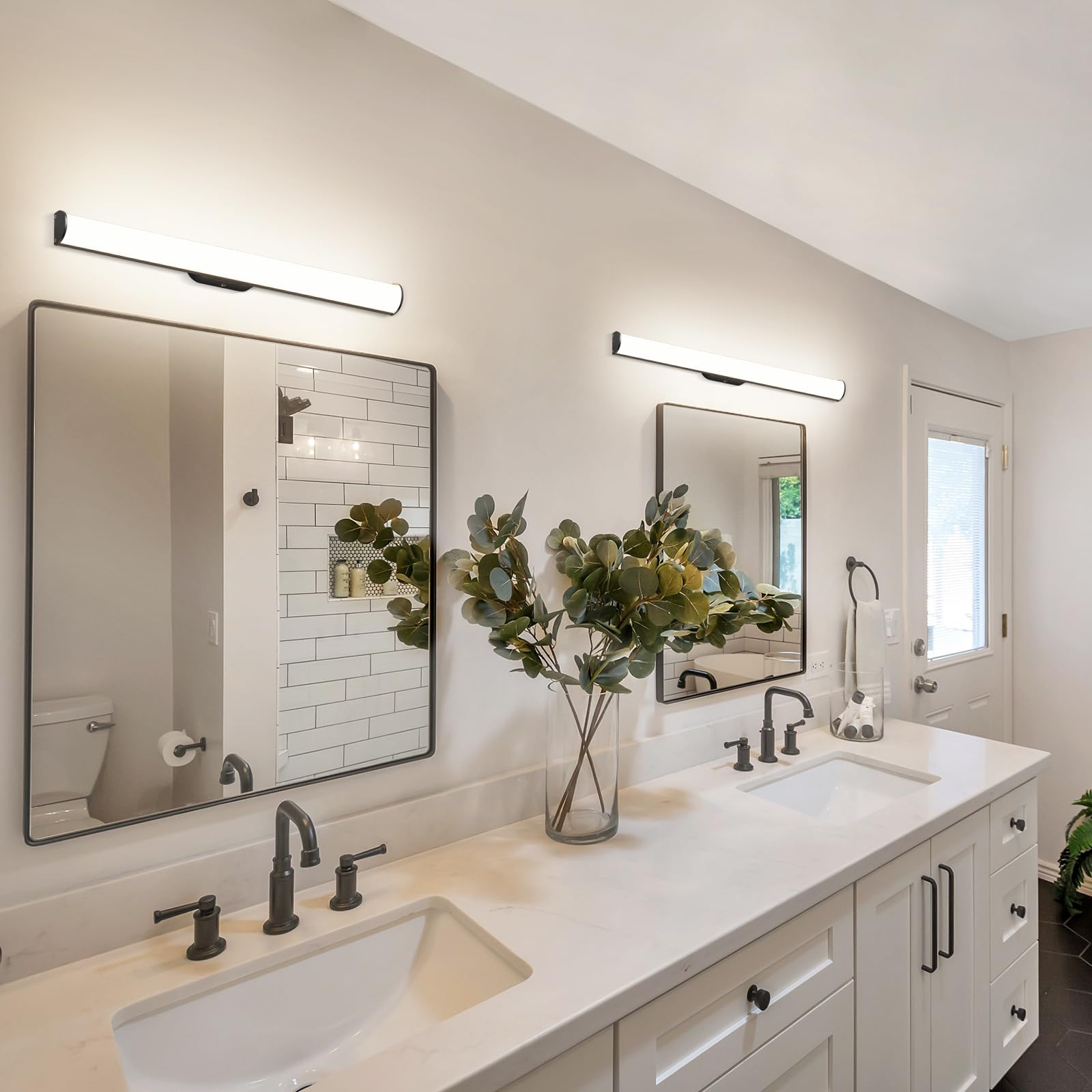 OOWOLF 59.5cm Lampada da Specchio per Bagno - 16W Luce Naturale 4000K IP44 Impermeabile Luce Specchio LED Applique Bagno Specchio Moderno Illuminazione