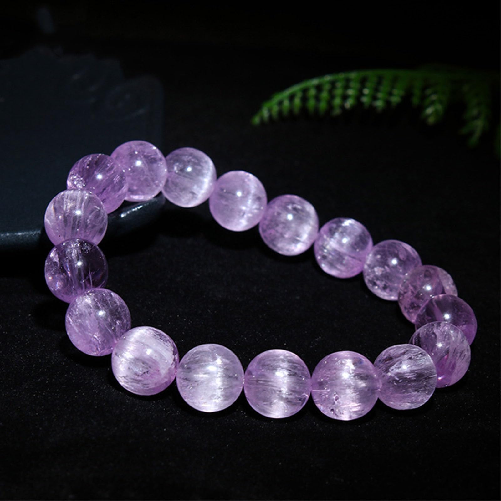 Pulsera de Chakra del corazón de Kunzite, Pulsera de Piedras Preciosas Naturales para el Amor y la compasión incondicionales, joyería de energía de Cristal elástico, Pulseras,10MM