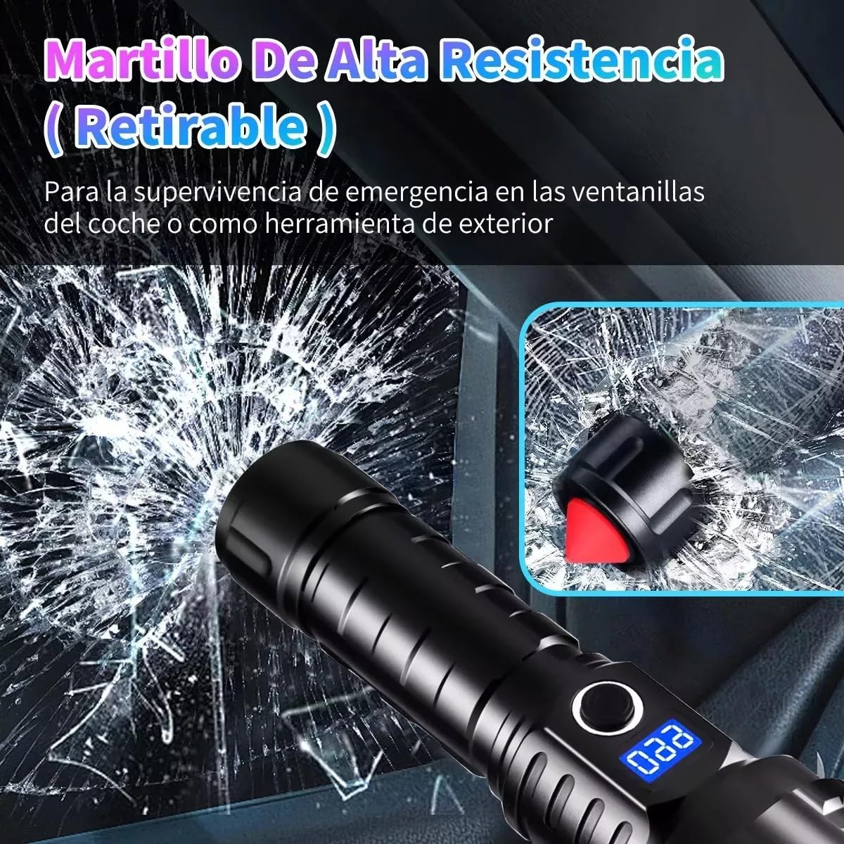 100000 Lumens Super Bright Rechargeable LED Flashlight Rechargeable Tactical Lamp Military Lamp Waterproof IP65, 5 Modes Portable LED Flashlights — Amazon image 2
