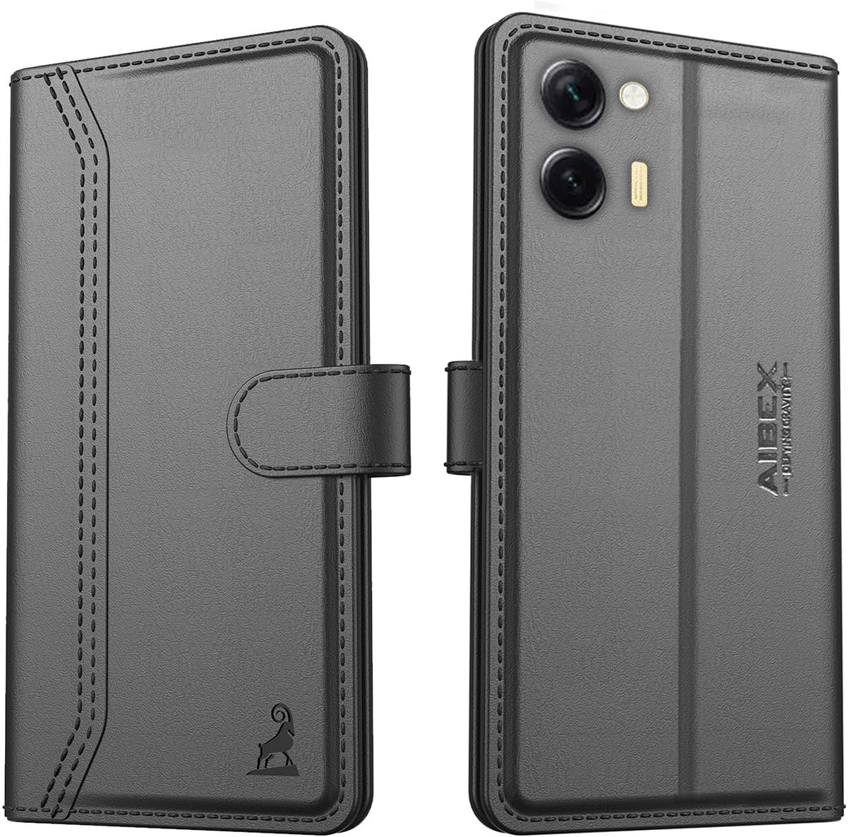 AIBEX ® Vivo Y36 4G Flip Cover Leather Finish | Inside TPU with Card Pockets | Wallet Stand | Complete Protection Flip Case Black (B0C9T9624R) Amazon Price History, Amazon Price Tracker