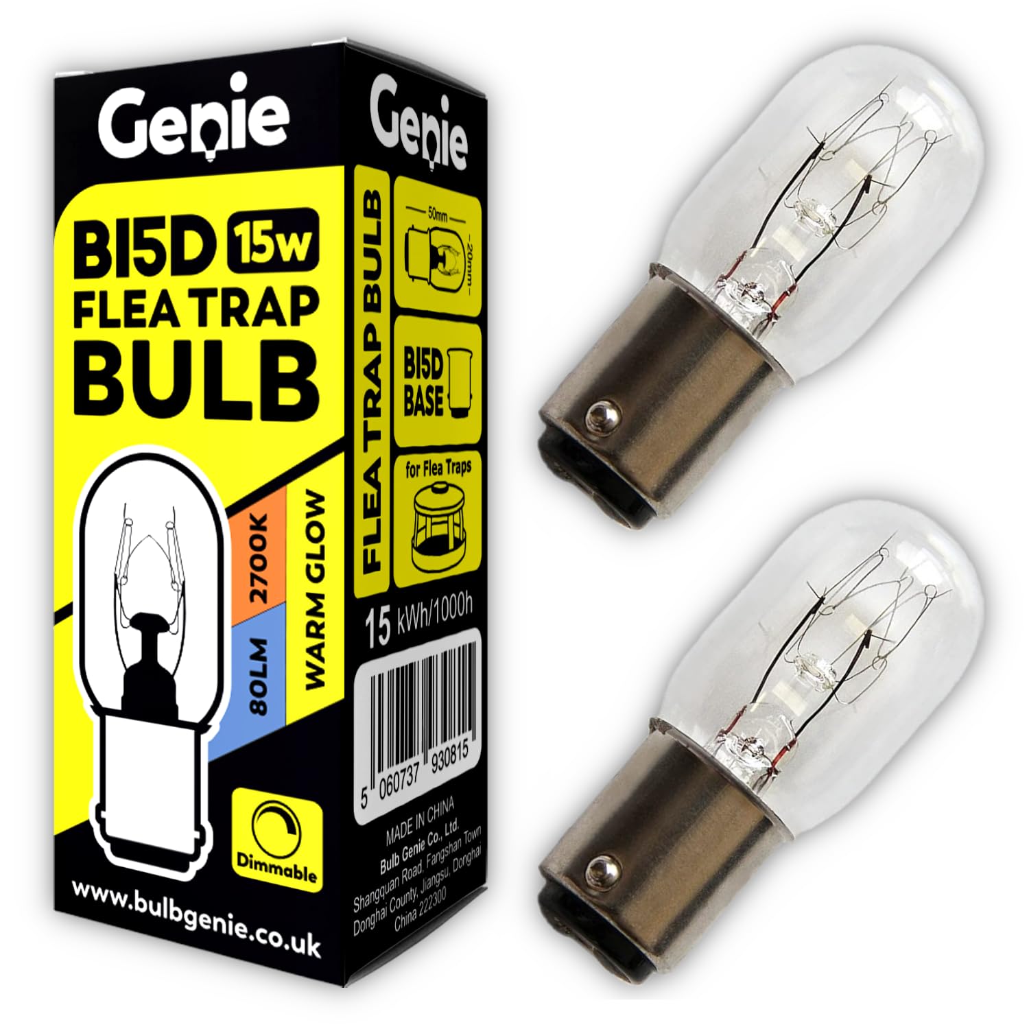 Flea Lamp Light Bulbs (Pack of 2) 15W 230V for Zero in STV020 Zero-in STV022 Zeroin ZER019 ZER020 and Gotcha Flea Killer Trap (15, Watts)