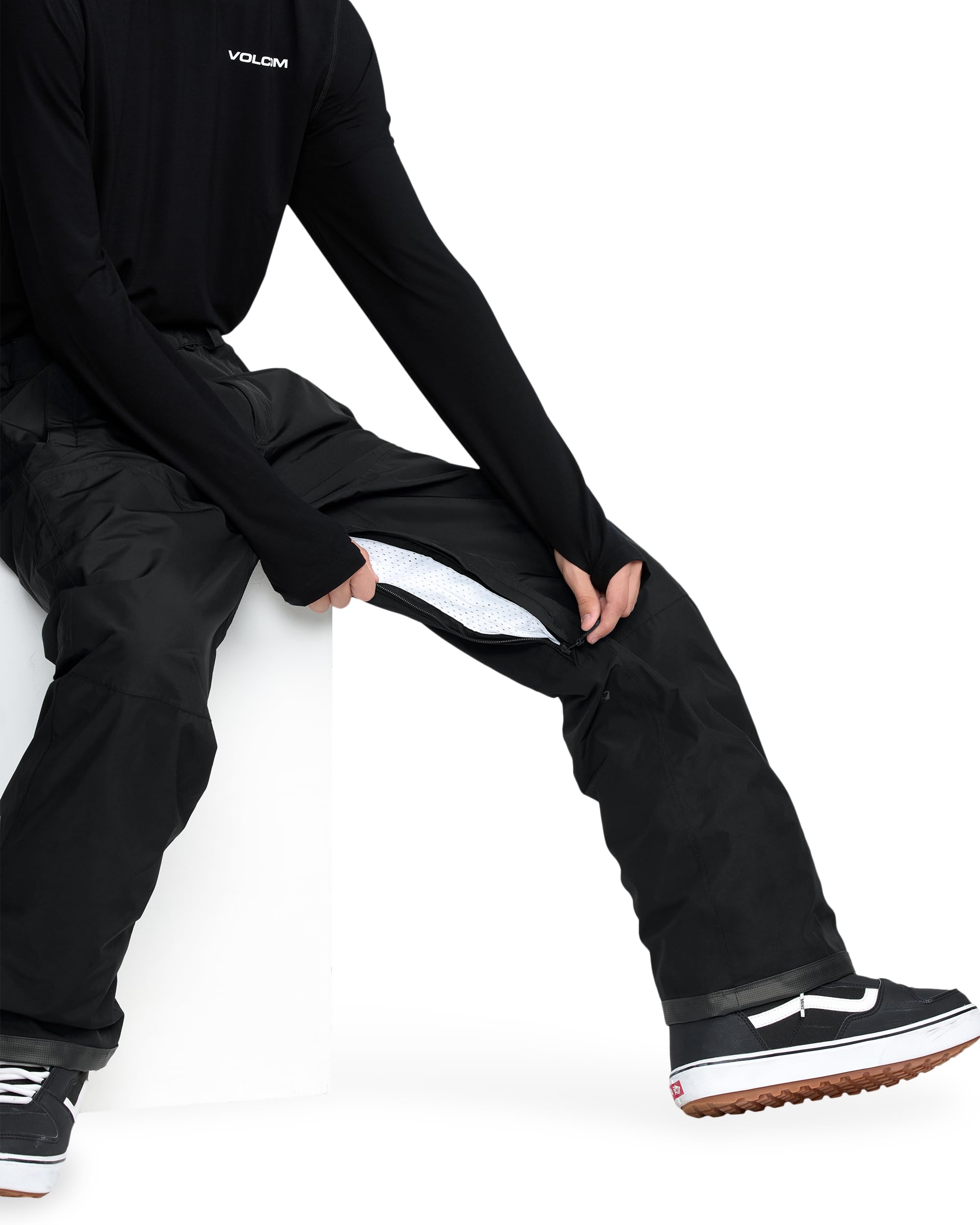 Volcom - Męskie spodnie narciarskie/śniegowe Dua Gore-tex Black - Męskie - Czarne
