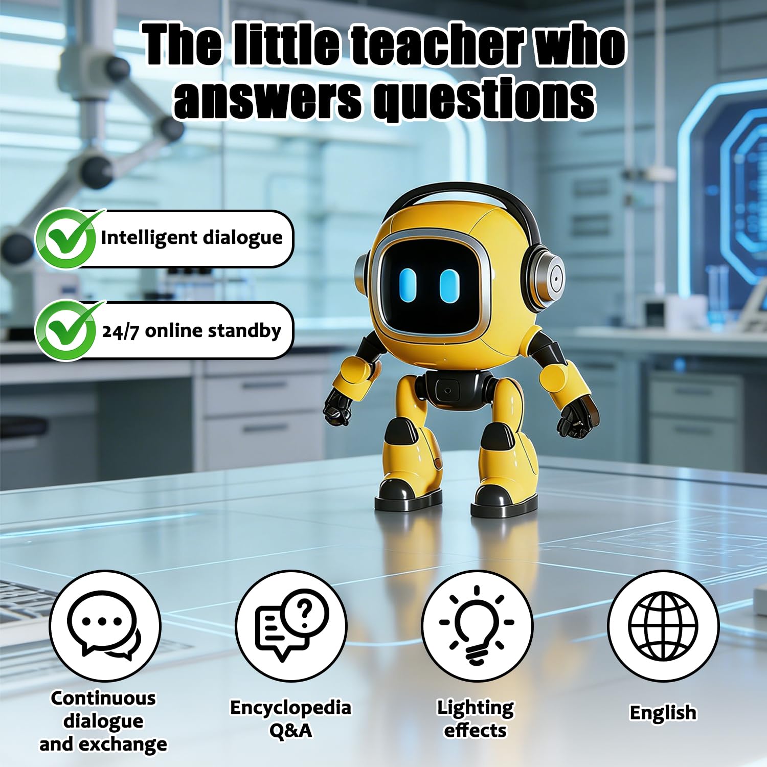 Robot de Escritorio con Inteligencia Artificial, Robot de escritorio interactivo inteligente, Robot Inteligente Impulsado Por Ai, Juguete robot inteligente AI, Emo Ro-bot, Regalo Para Niños