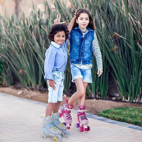 Miniatura 7 de Nattork Patines para niños, 4 tamaños ajustables, las 8 ruedas iluminadas para niñas, niños y mujeres, divertidos patines iluminadores para niños de