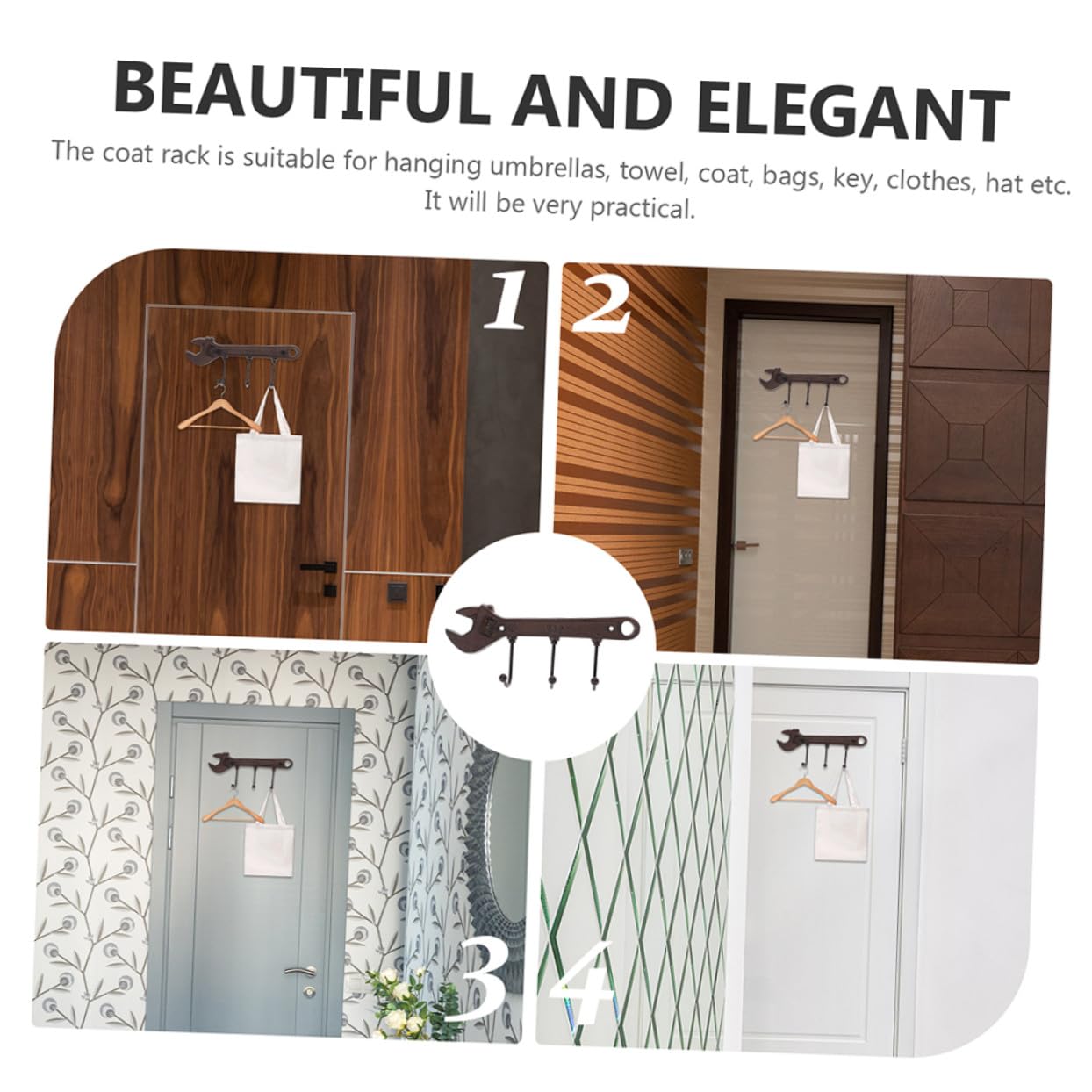 ABOOFAN 2pezzi Gancio da Parete Retrò Appendiabiti per Cappelli in Ferro Gancio per Cappelli da Bagno Carico Pesante Ganci Decorativi Multiuso per Casa Cucina Soggiorno