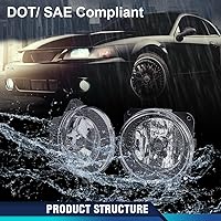 Vista 5 de PIT66 Luz antiniebla, compatible con Ford Mustang Cobra 2003-2004/Compatible con Ford Focus 2002-2004 (solo modelos SVT)/Compatible con Ford Escape