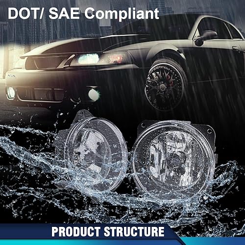 Miniatura 5 de PIT66 Luz antiniebla, compatible con Ford Mustang Cobra 2003-2004Compatible con Ford Focus 2002-2004 (solo modelos SVT)Compatible con Ford Escape