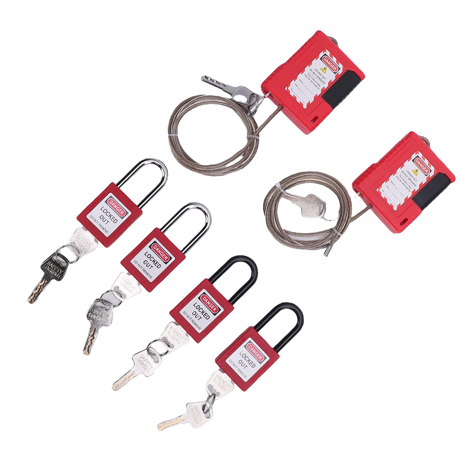 Kit de etiquetado de bloqueo eléctrico Juego de candados de bloqueo Cerrojo Bloqueo de disyuntor universal Candado Loto Juego de candados de seguridad para la industria