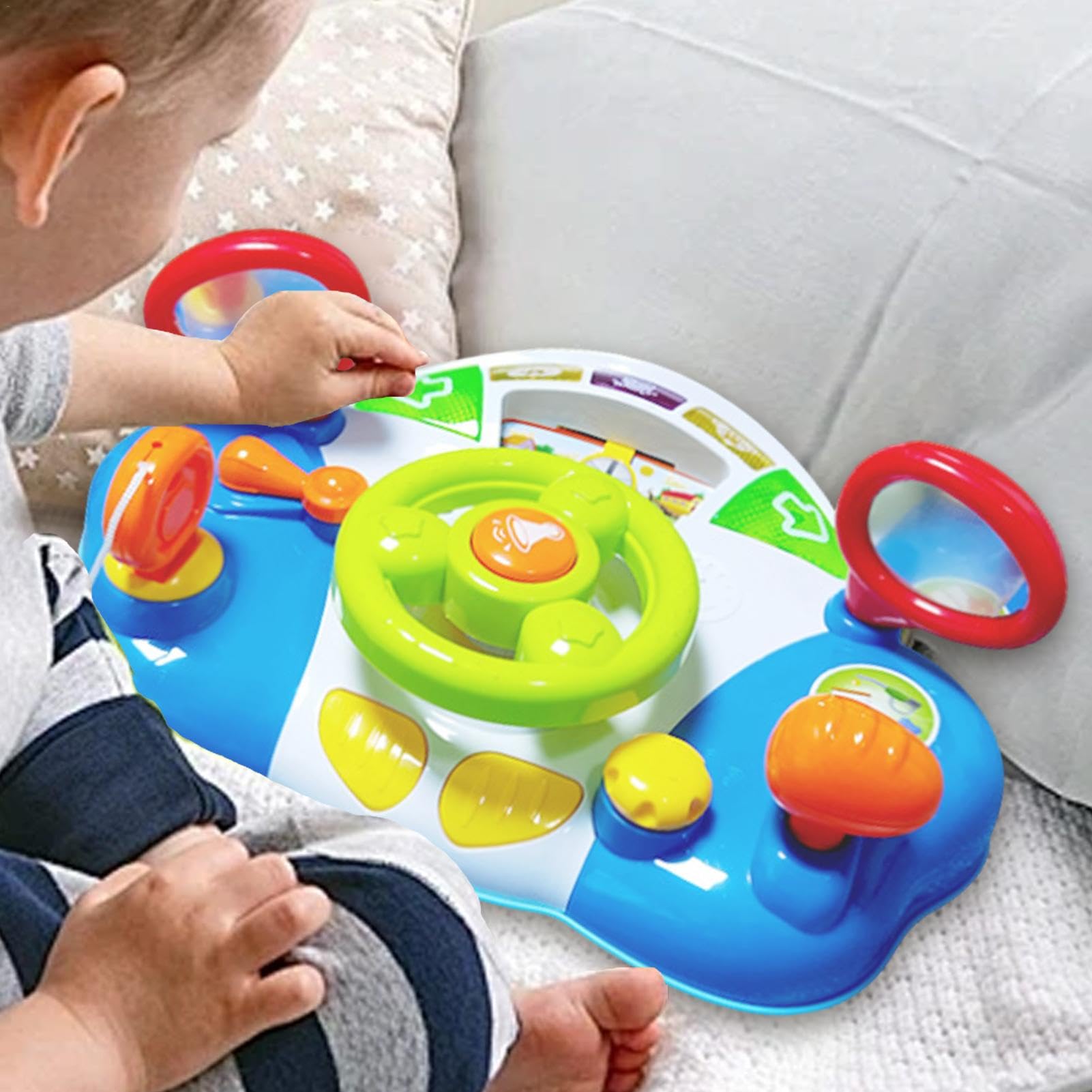 Giocattolo Volante per Bambini, Giocattolo Volante | Controllo del | Volume Regolabile Volante motrice simulato interattivo Divertente | Fingi di Guidare i Giocattoli del Sedile, i Giocattoli