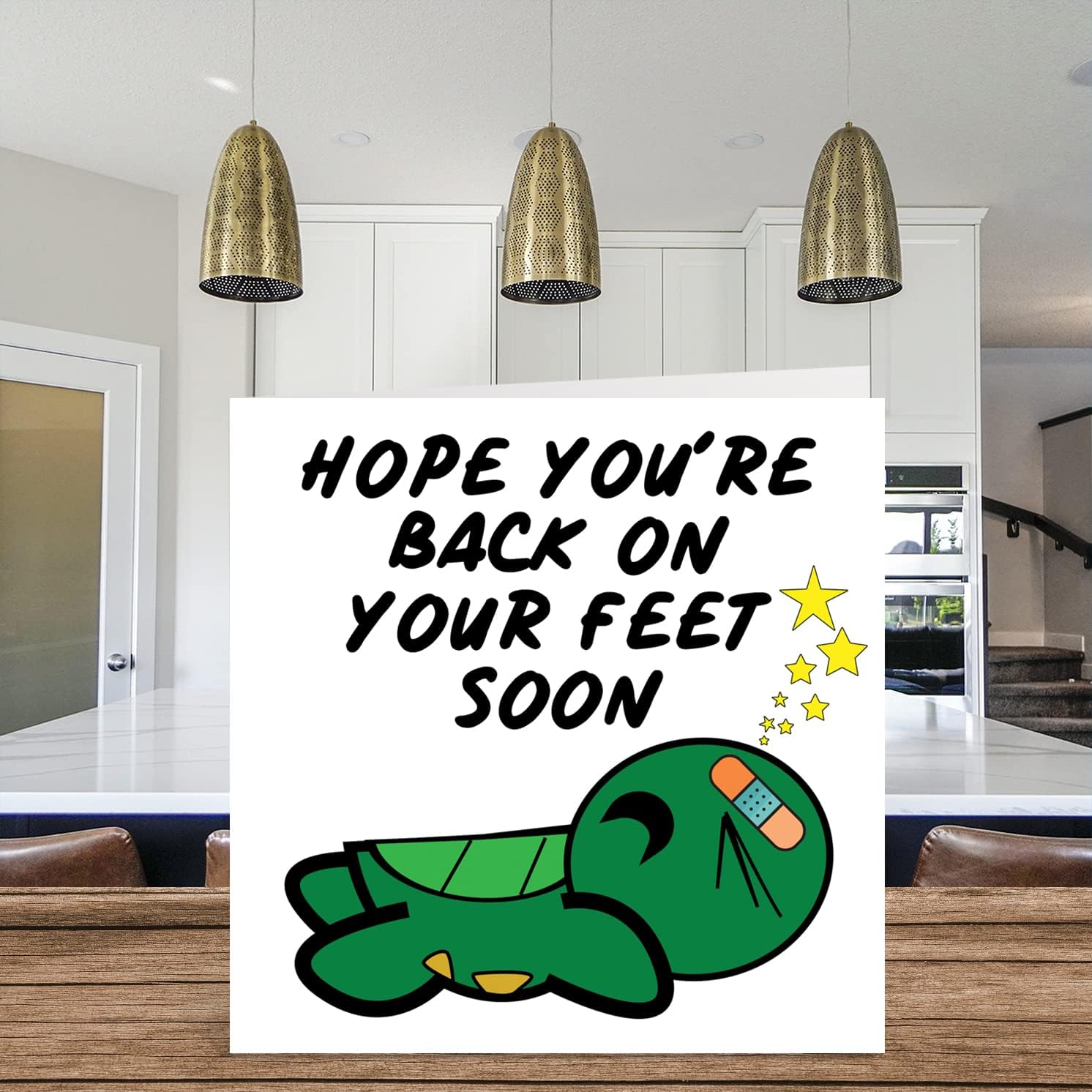 Funny Get Well Soon Cards for Men Or Woman - On Your Feet - Get Well Cards for Women, Speedy Recovery Card, 5.7 x 5.7 Inch Joke Humor Get Well Greeting Cards for Friend Brother Sister Coworker