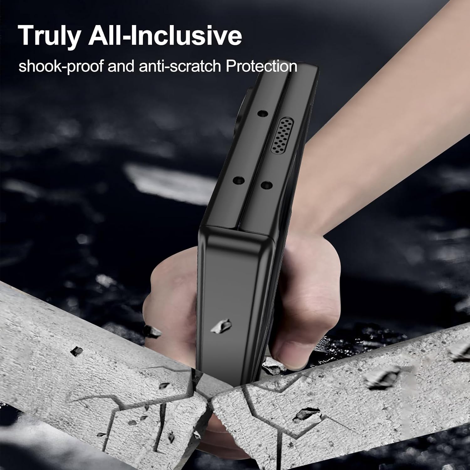 PUROOM for Samsung Galaxy Z Fold 6 Case with Privacy Screen Protector, Z Fold 6 Magnetic Hinge Coverage Protective All-Inclusive Kickstand Shockproof Case (Black)