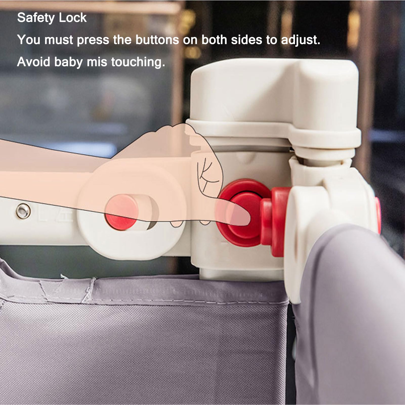 HUHJYUGE Bed Rail, Barandilla de Cama para Niños, Barrera de Seguridad para Cama Bebé, Protección Anticaídas, Doble Cierre de Seguridad/Ajustable en Altura Barrera Cama (C 2.2m)