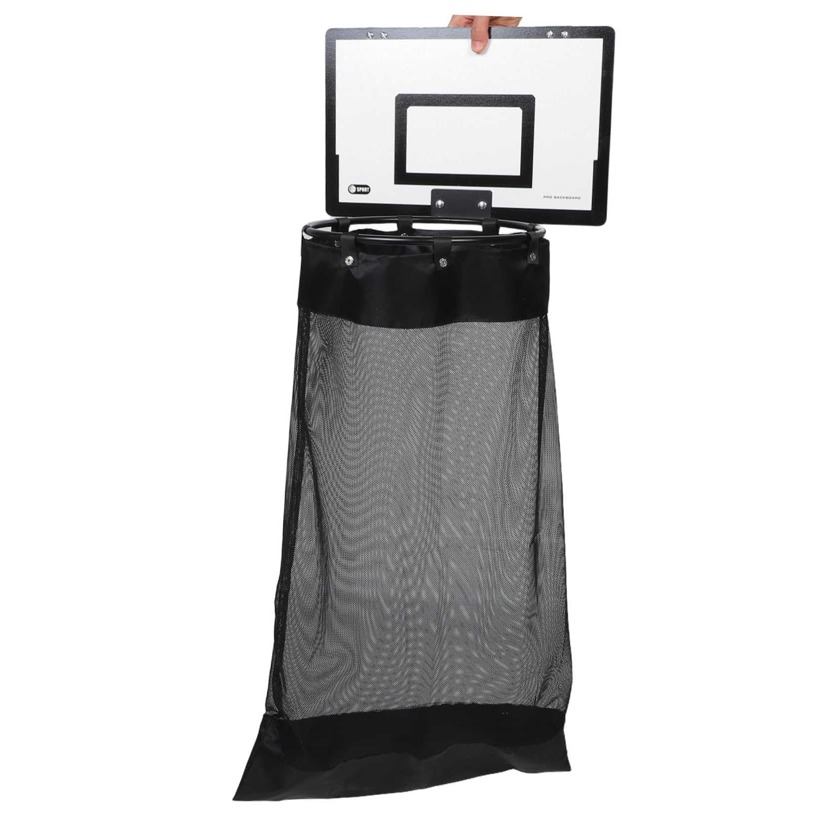 Wäschekorb Organizer mit Basketballkorb Design aus Eisen und Stoff mit Praktischem Reißverschluss Hängend an Tür für Badezimmer und Schlafzimmer