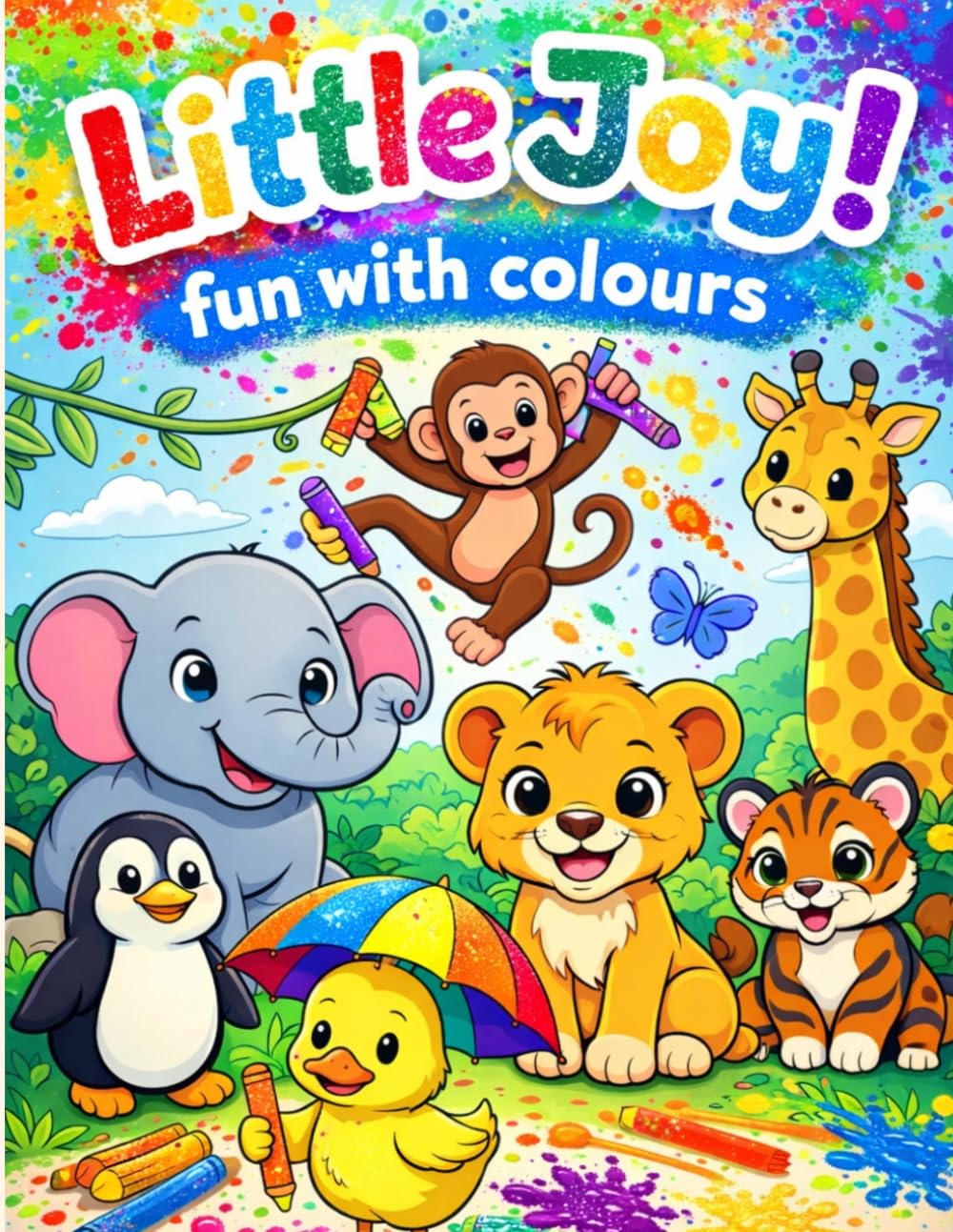Little Joy!: Fun With Colours : Animals Colouring Book for Kids with 40 Animals and Completion Certificate