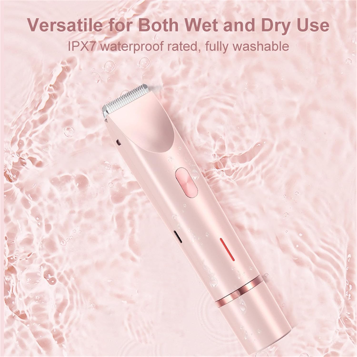2-in-1 Damen Körperrasierer, Haartrimmer, Doppelkopfrasierer für Damen, IPX7 Wasserdicht, Kabelloser Nass- & Trocken-Bikini-Trimmer (Blau)