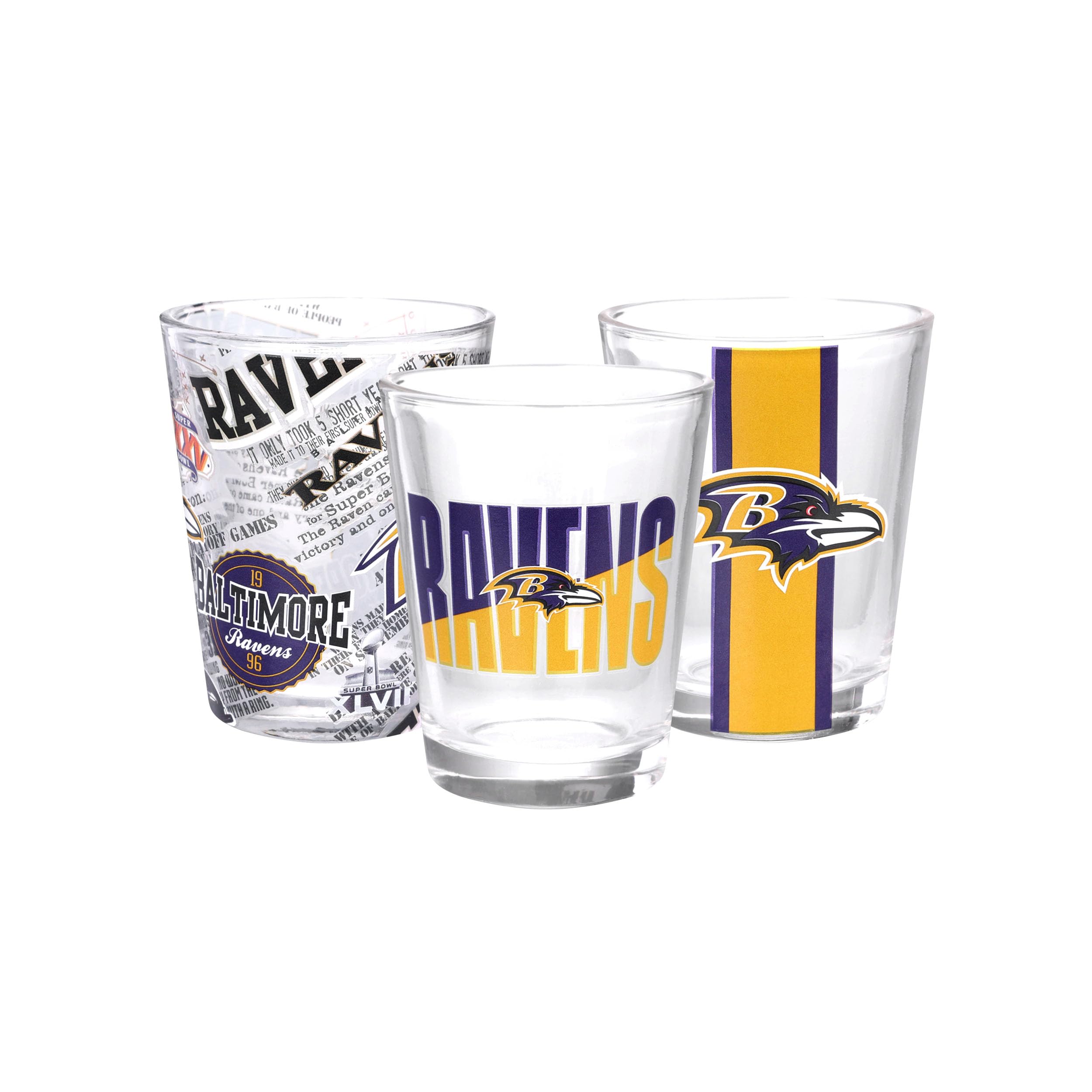 NFL Team Logo Barware Team Spirit 1.5oz Shot Glasses 3-Pack