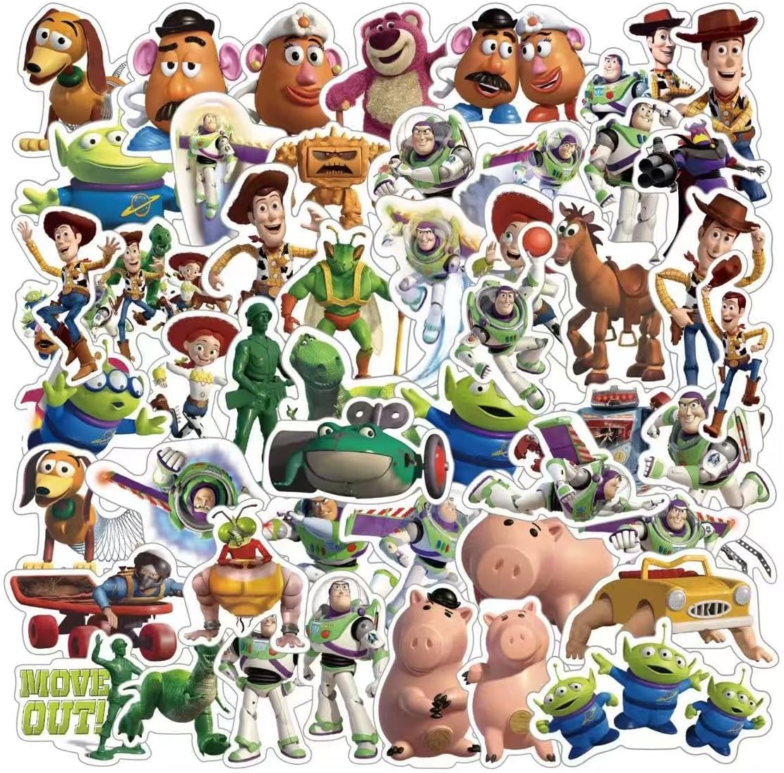 86PCS For Cute Toy Story Birthday Party decorations Set Included 12 Bracelets, 12 Acrylic Pins, 12 Keychains, 50 Stickers, for Boys and Girls Cartoon Theme Party
