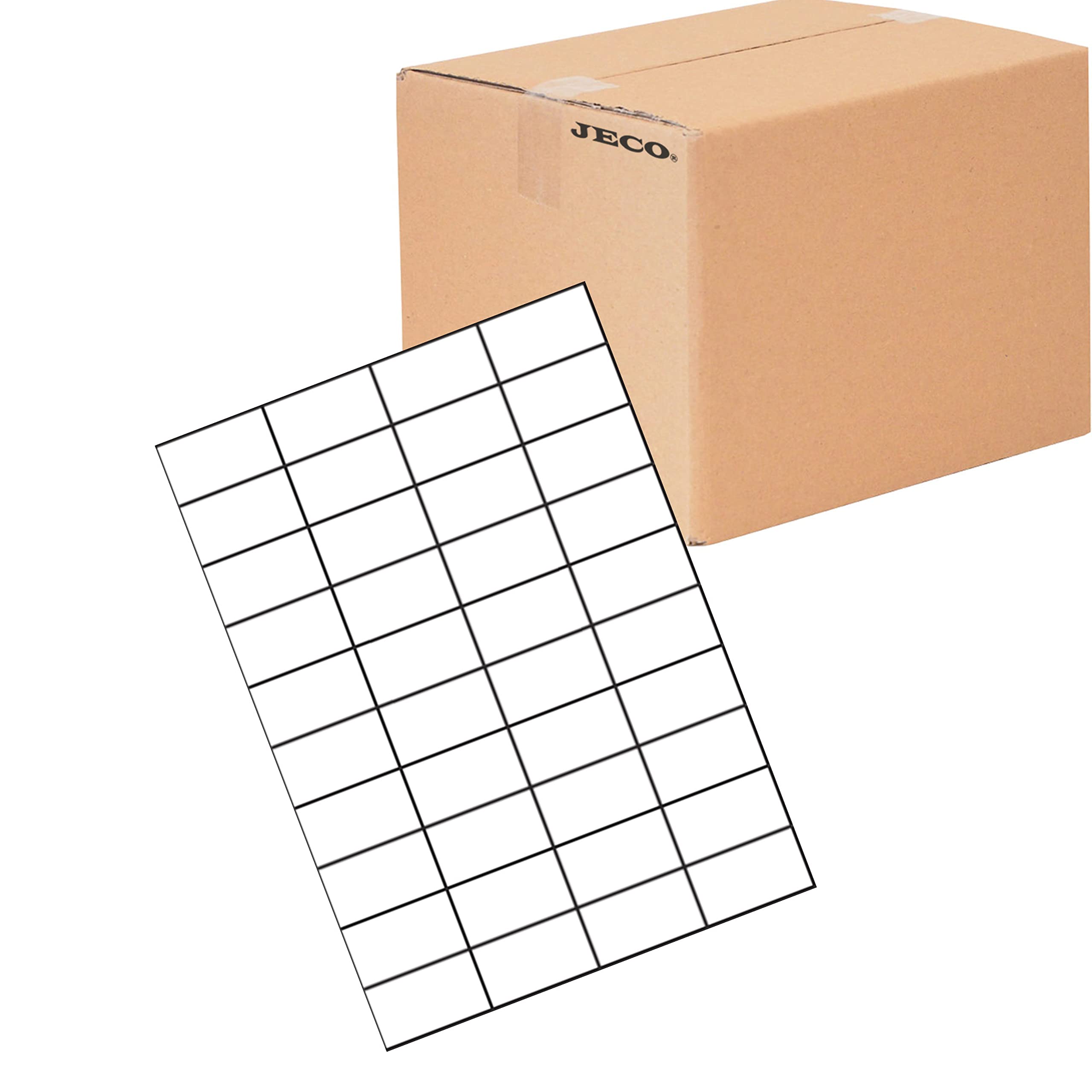 Jeco - Lot de 40000 étiquettes autocollantes 52,5 x 29,7 mm (compatibles 3651) soit 1000 planches A4 de 40 étiquettes multi-usages, personnalisables et imprimables