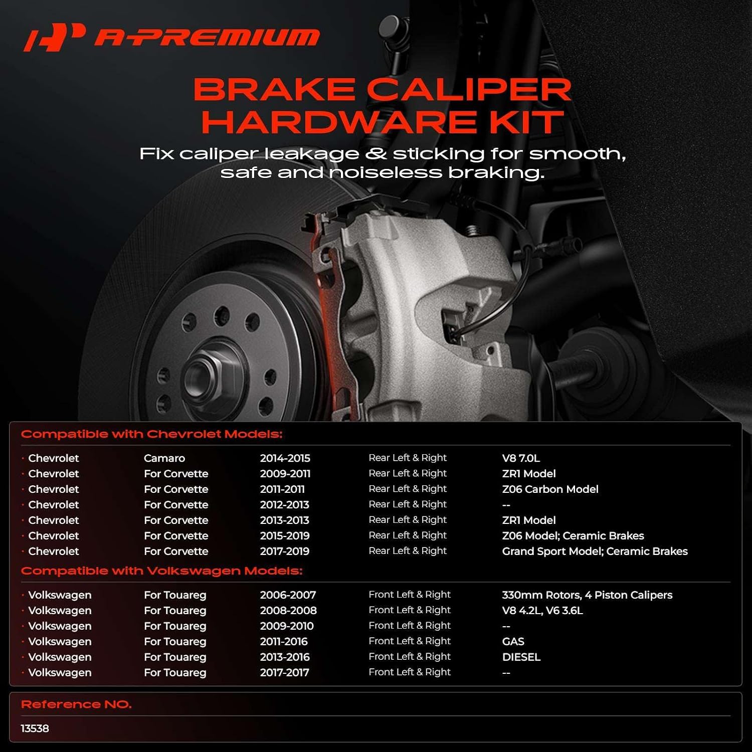 A-Premium Front Side Disc Brake Hardware Kit