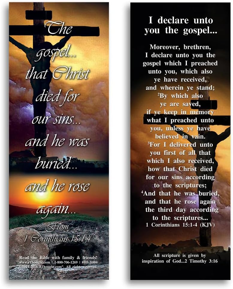 I Declare Unto You The Gospel - Set of 25 Bible Reference Cards (2"x6") - Perfect for Sharing Your Faith, Bible Study, Encouragement, Church, and Gifts