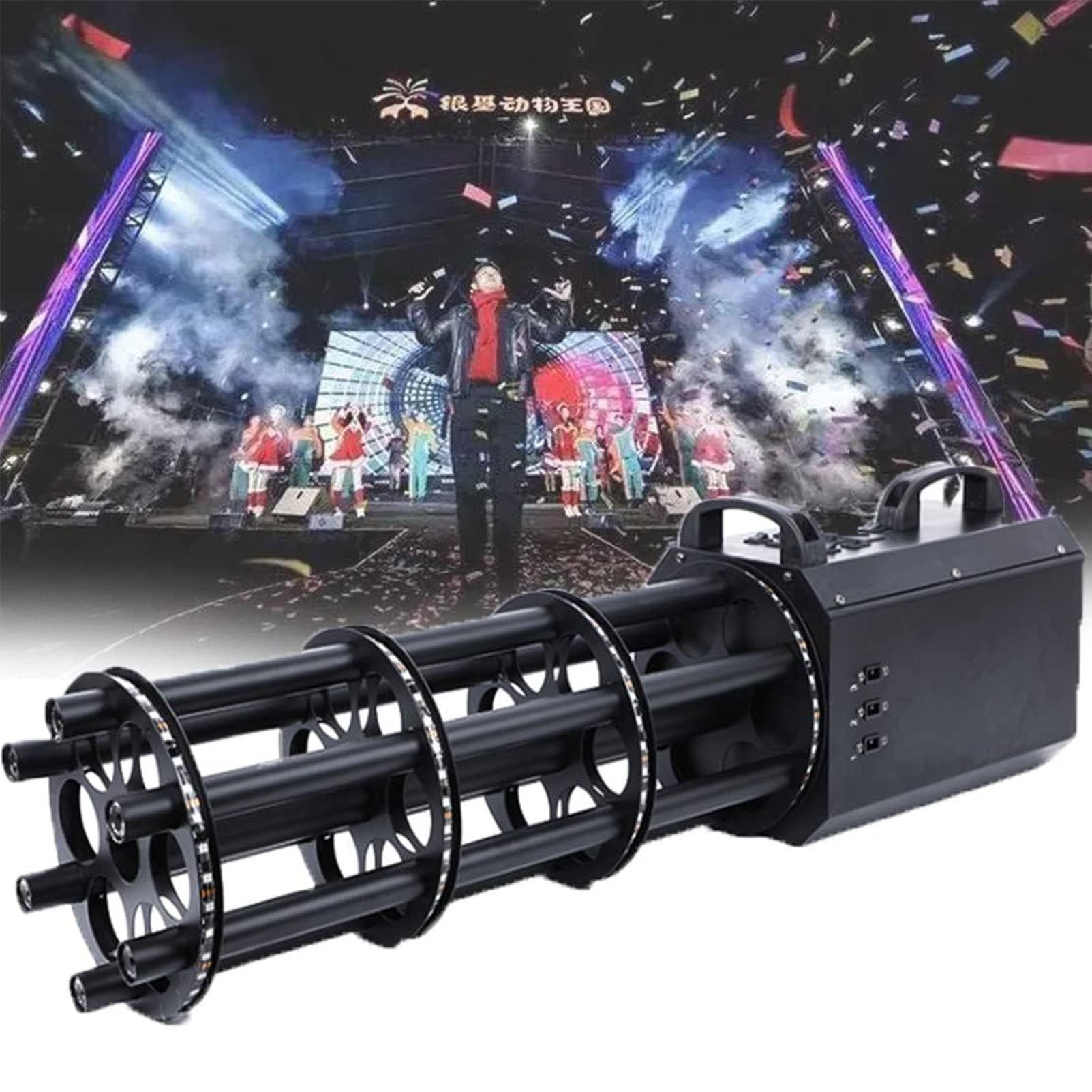 Elektroniczna maszyna do konfetti, kontroler Dmx 512, 4 uchwyty na konfetti z uchwytem do przenoszenia Światła LED dla Dj Stage Celebration Wedding