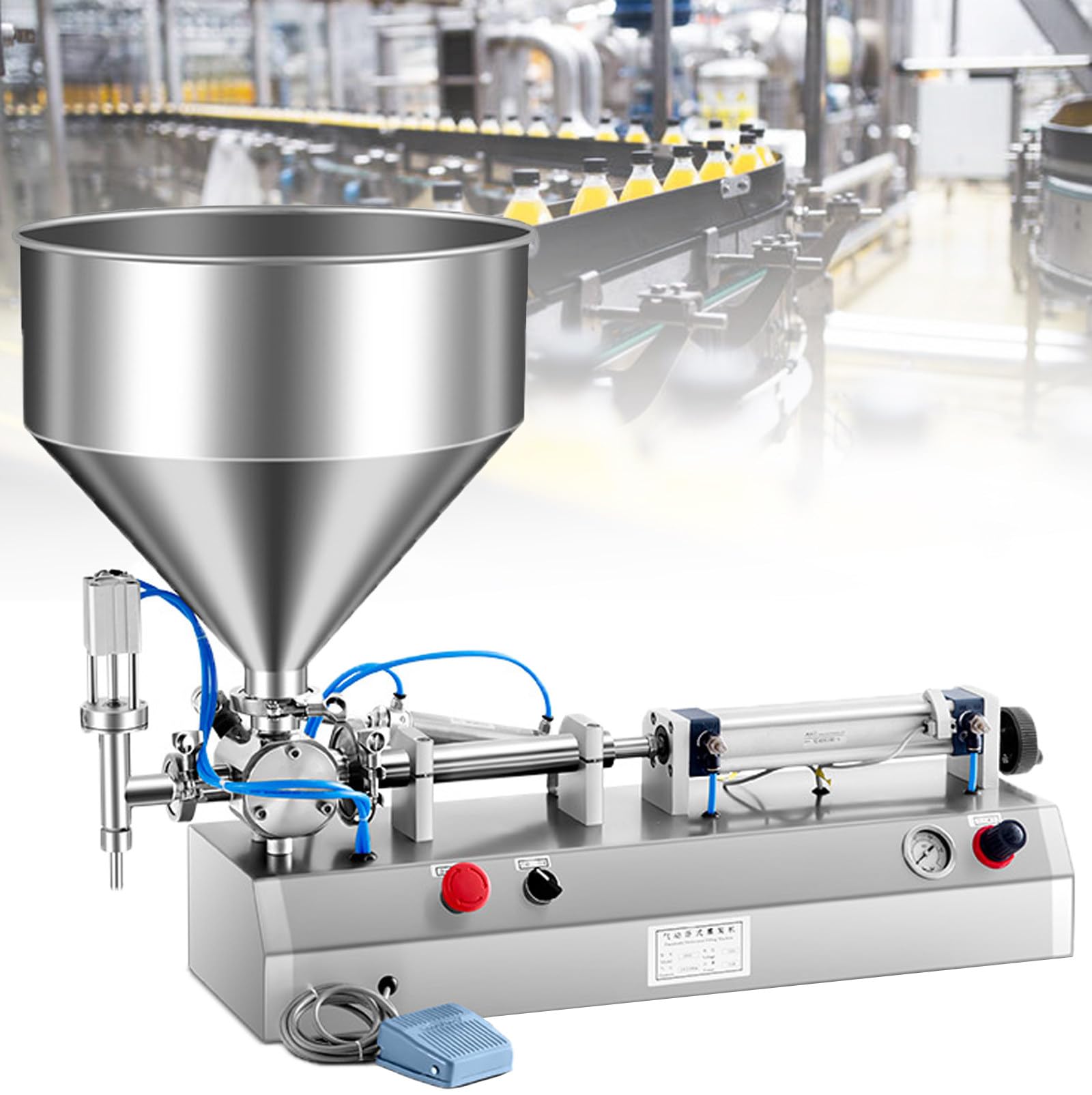ASerZenith Manual Paste Liquid Filling Machine, 5-40Ml Adjustable Bottle Filling Machine, Stainless Steel Liquid Filler With Hopper, For Milk Water Juice Essential Oil Shampoo Cosmetic Honey(40Ml)