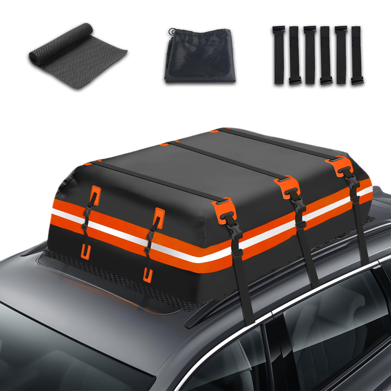 Coffre De Toit Pliable MRWiZMS 425L - Étanche, Pour Voiture Avec/sans Barres, Sac Transport