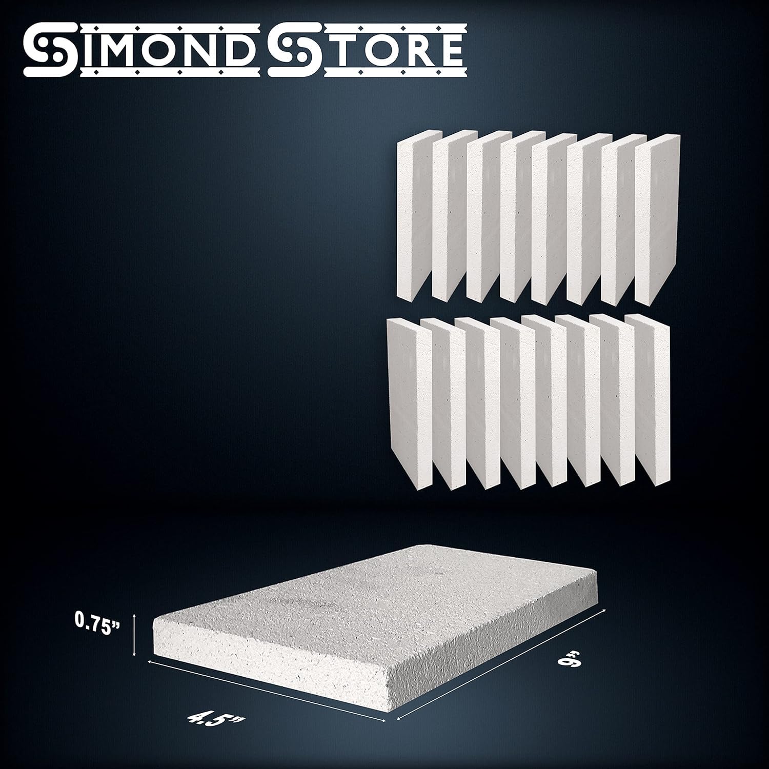 SIMOND STORE Ladrillos refractarios aislantes Suaves para forja, hornos, chimeneas, Estufas, Soldadura de Joyas, 2500F 1.9 cm x 11.4 cm x 22.9 cm, Paquete de 16 | Ladrillos refractarios para estufa de leña, forja, horno, chimenea, soldadura de joyas, bloq