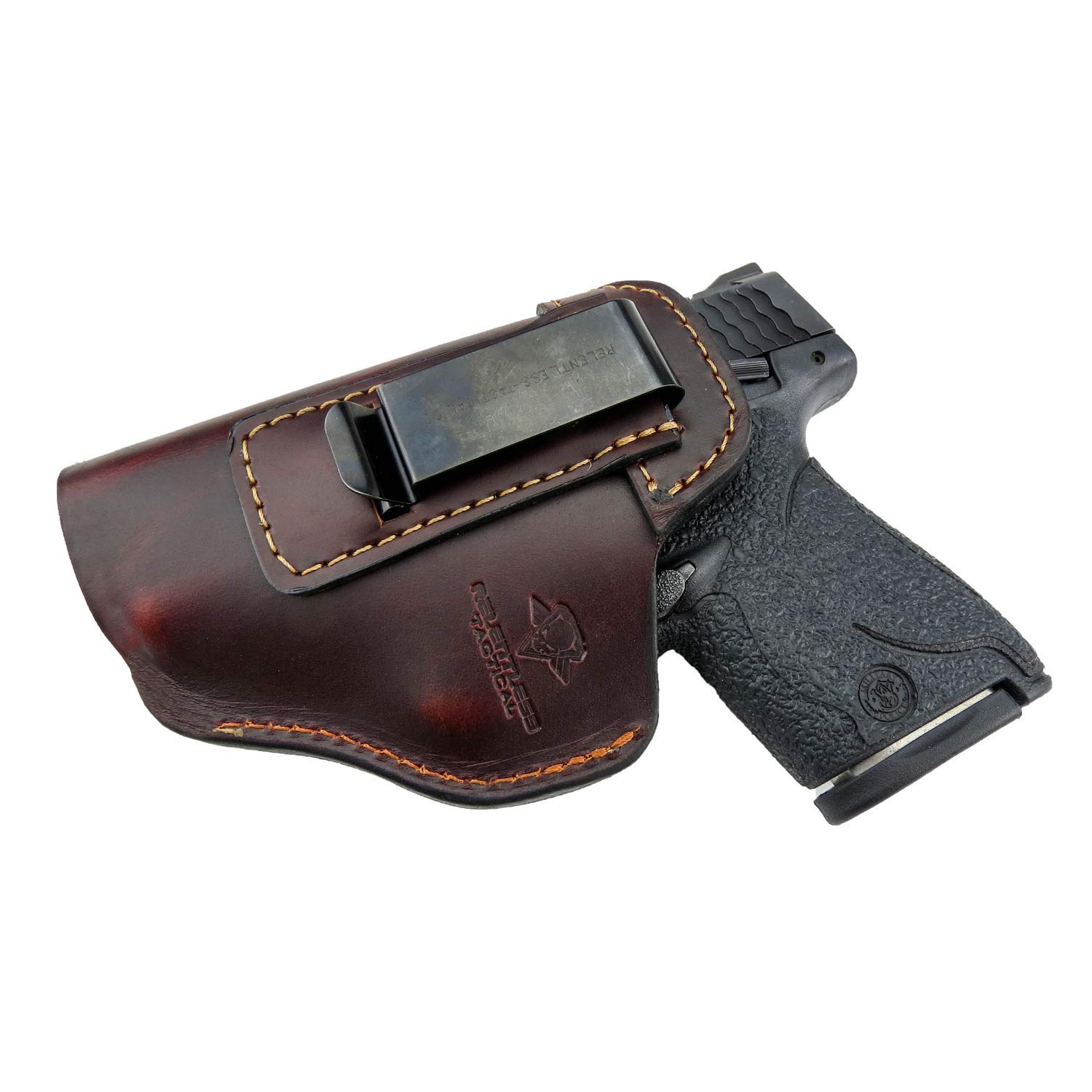 Relentless Tactical The Defender Leather IWB Holster | Made in USA | Fits Glock 17 19 19X 22 26 43 43X 45 | Taurus GC3 | S&W M&P Shield | Canik TP9 Elite | Sig P229 | Plus All Similar Sized Handguns