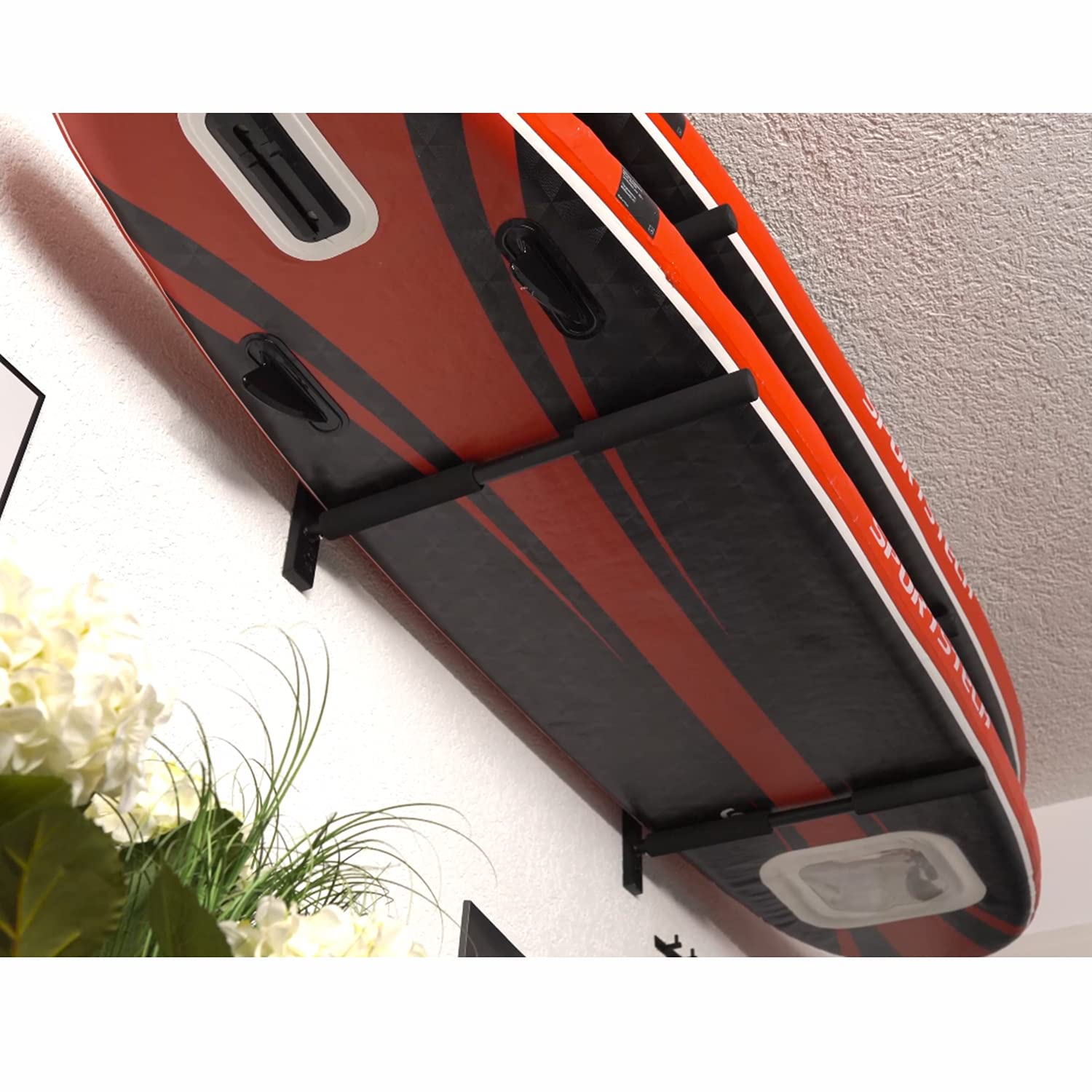 Wall-SUP 4boarder® - Soporte de pared para 2 tablas de paddleboard, surf, longboard, kayak, color negro