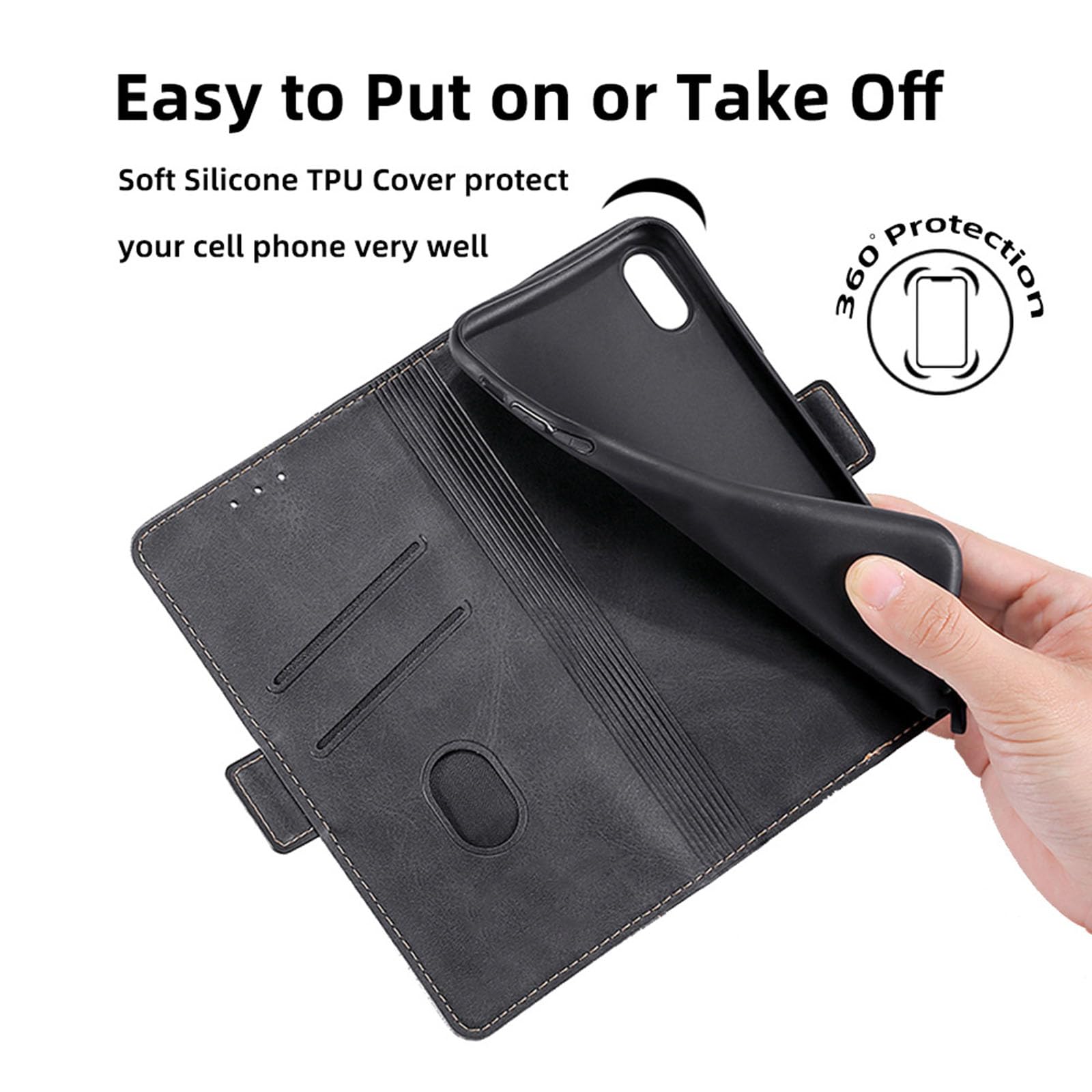 Etui z klapką do iPhone'a 15 Pro Max/15 Pro/15 Plus/15, skórzane etui Premium Business z magnetycznym zamknięciem, etui na telefon odporne na zarysowania, zielone, 15 Pro 6.1''