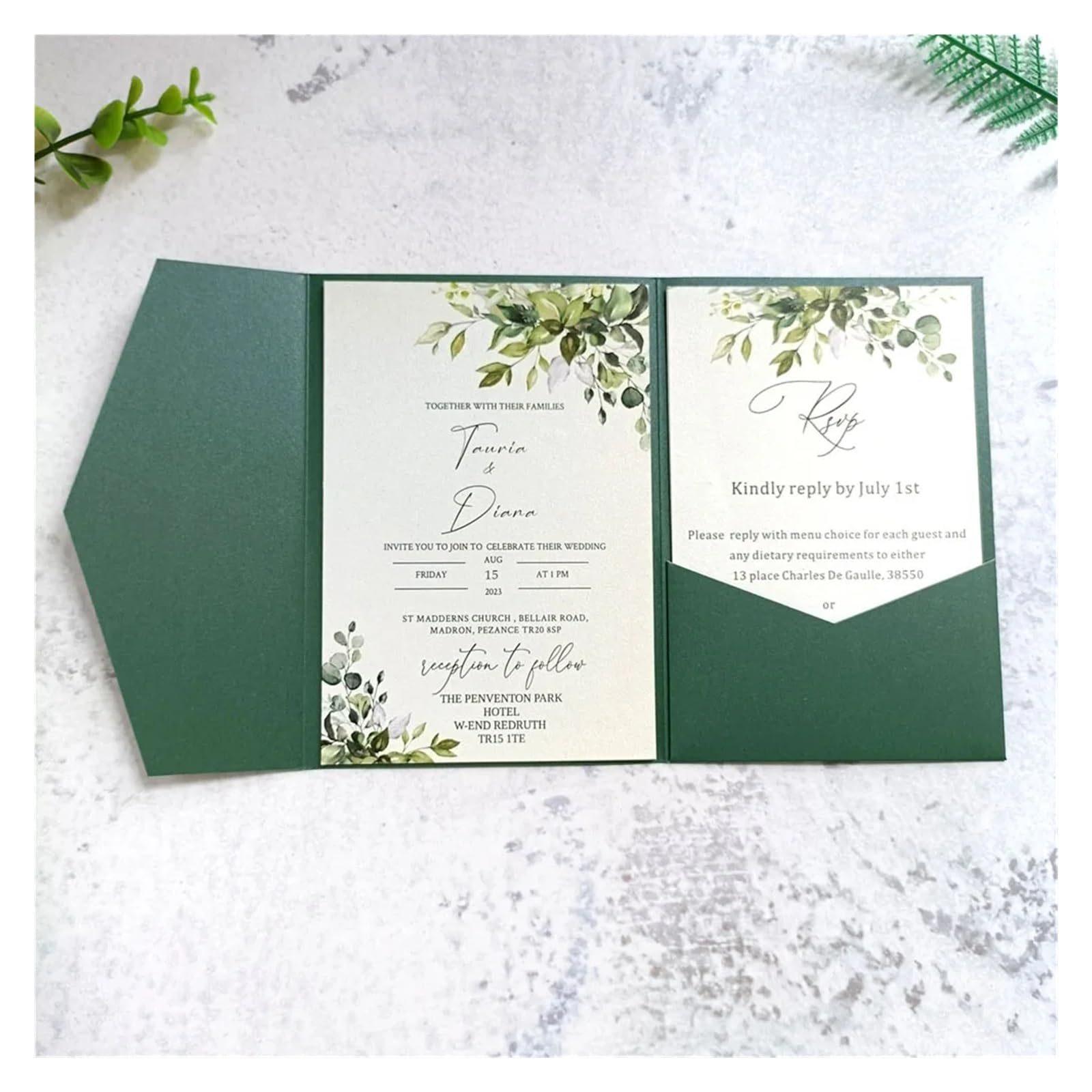 Einladungsumschläge Taschenumschläge for Hochzeitseinladungen, Einladung for Aufdruck „Sweet Sixteen“, 5 x 7 Zoll, 50 Sets(White,Pocket and Envelop)